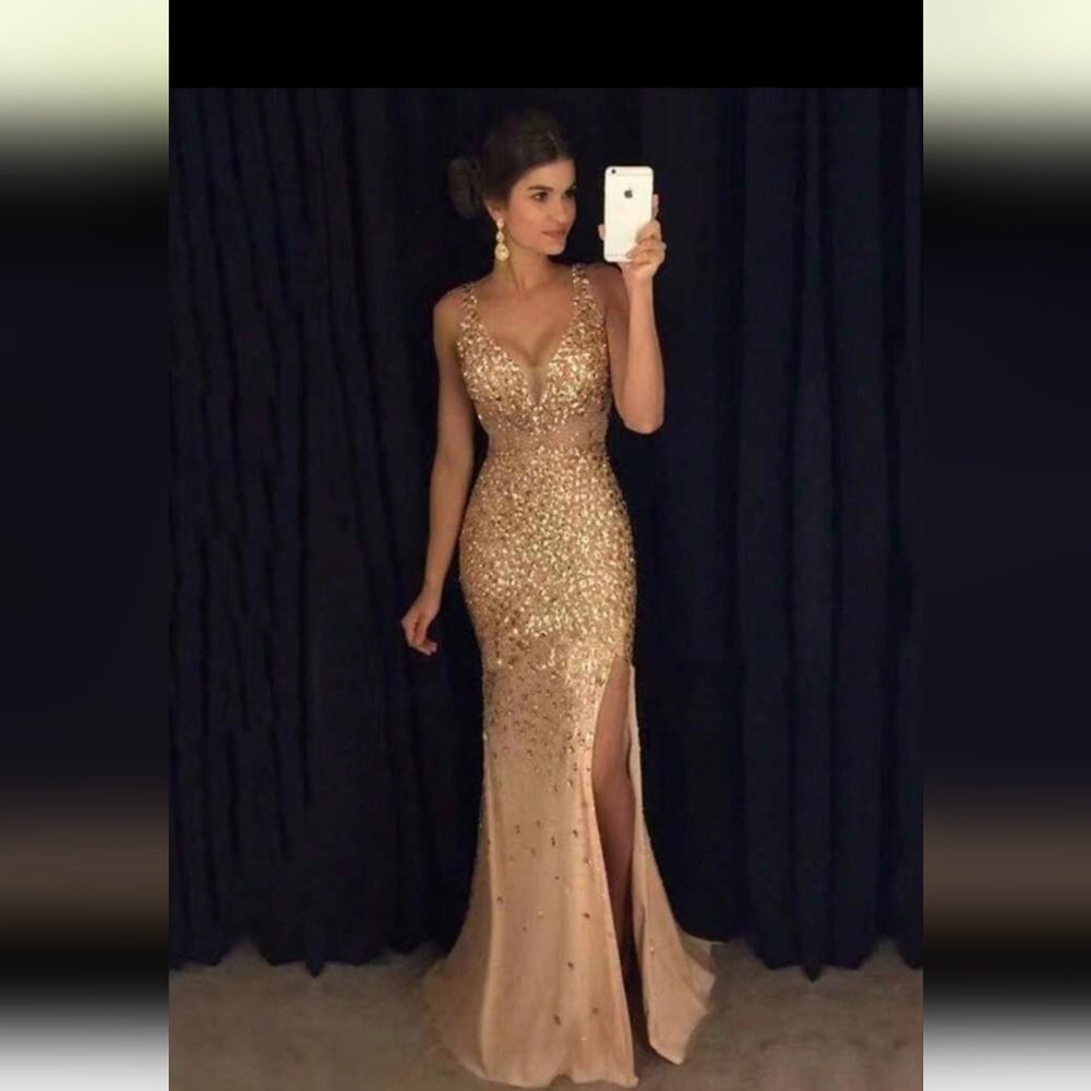 Gold Glitter Maxi Dress